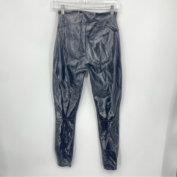 Spanx Shape Faux Leather Patent Leggings High Waist Black Small- 20301R - Picture 5 of 11